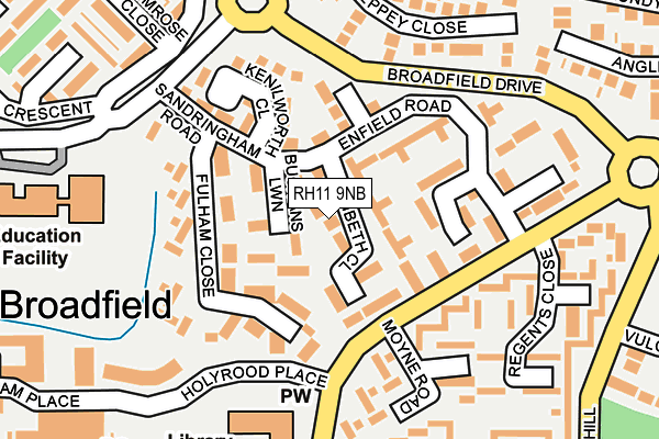 RH11 9NB map - OS OpenMap – Local (Ordnance Survey)