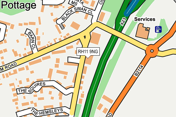 RH11 9NG map - OS OpenMap – Local (Ordnance Survey)