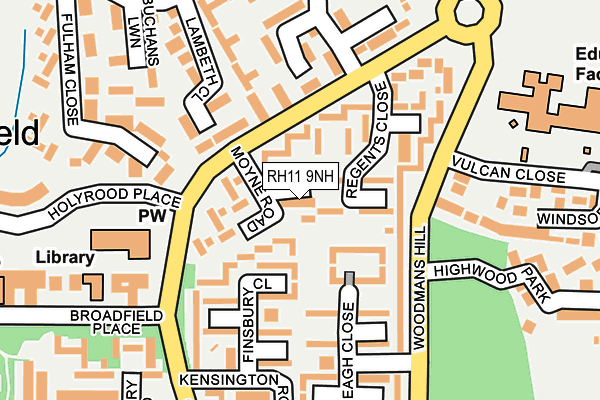 RH11 9NH map - OS OpenMap – Local (Ordnance Survey)