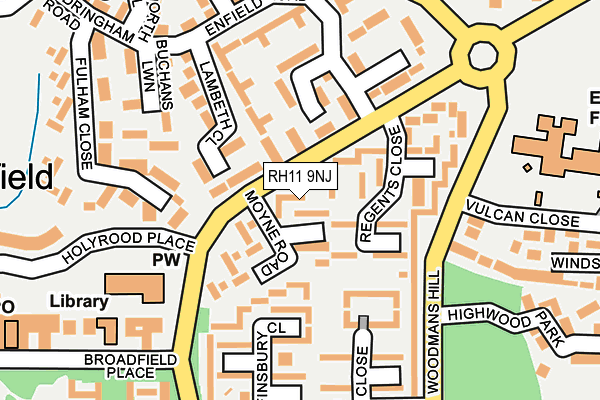 RH11 9NJ map - OS OpenMap – Local (Ordnance Survey)