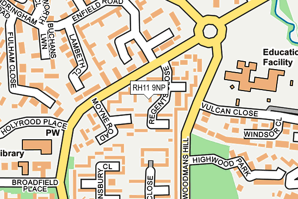 RH11 9NP map - OS OpenMap – Local (Ordnance Survey)
