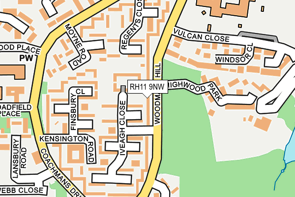 RH11 9NW map - OS OpenMap – Local (Ordnance Survey)