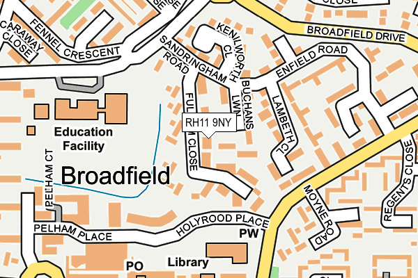 RH11 9NY map - OS OpenMap – Local (Ordnance Survey)