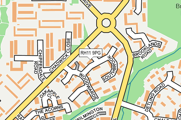 RH11 9PG map - OS OpenMap – Local (Ordnance Survey)