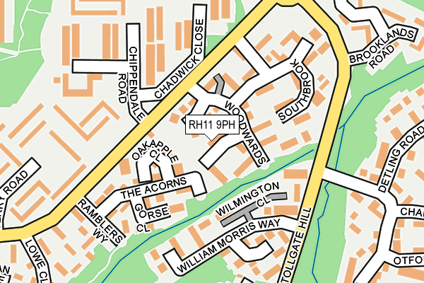 RH11 9PH map - OS OpenMap – Local (Ordnance Survey)