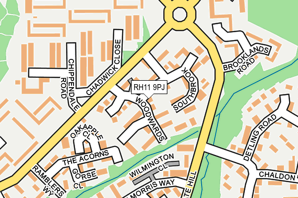 RH11 9PJ map - OS OpenMap – Local (Ordnance Survey)