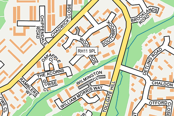 RH11 9PL map - OS OpenMap – Local (Ordnance Survey)