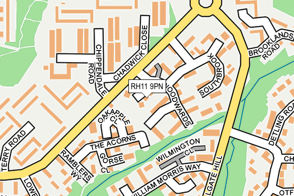 RH11 9PN map - OS OpenMap – Local (Ordnance Survey)