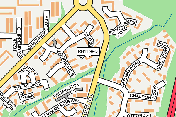 RH11 9PQ map - OS OpenMap – Local (Ordnance Survey)