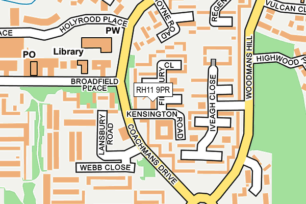 RH11 9PR map - OS OpenMap – Local (Ordnance Survey)