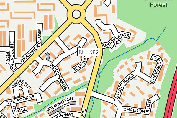 RH11 9PS map - OS OpenMap – Local (Ordnance Survey)