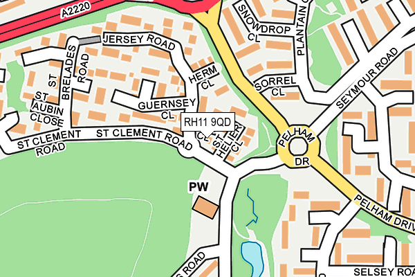 RH11 9QD map - OS OpenMap – Local (Ordnance Survey)