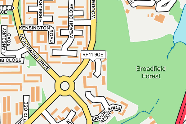 RH11 9QE map - OS OpenMap – Local (Ordnance Survey)