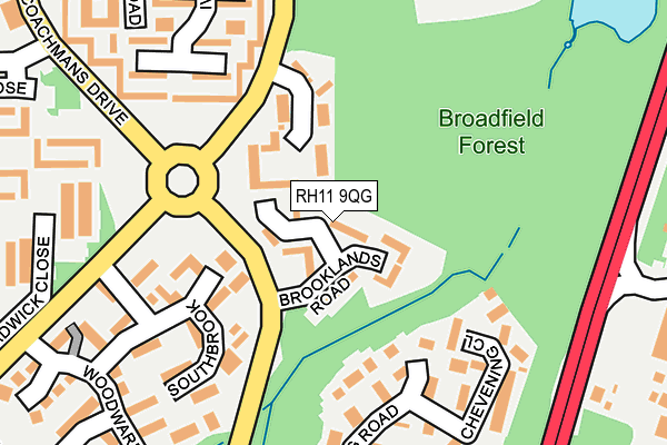 RH11 9QG map - OS OpenMap – Local (Ordnance Survey)