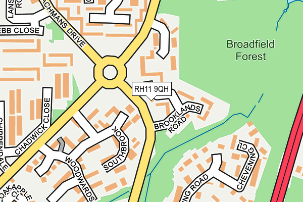 RH11 9QH map - OS OpenMap – Local (Ordnance Survey)