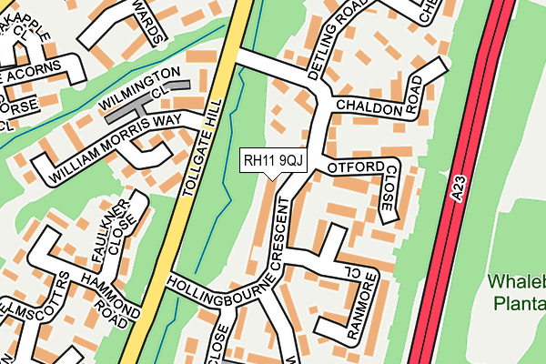 RH11 9QJ map - OS OpenMap – Local (Ordnance Survey)