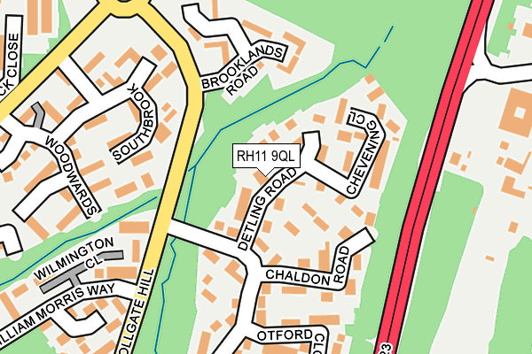 RH11 9QL map - OS OpenMap – Local (Ordnance Survey)