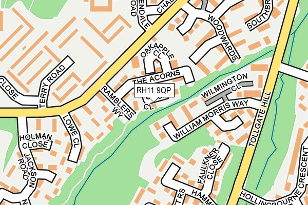 RH11 9QP map - OS OpenMap – Local (Ordnance Survey)