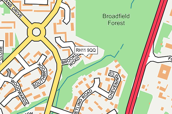 RH11 9QQ map - OS OpenMap – Local (Ordnance Survey)