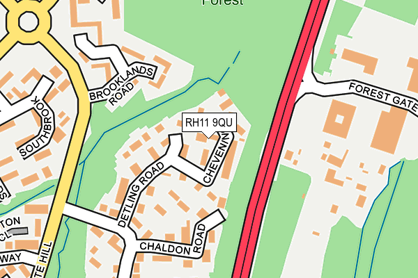 RH11 9QU map - OS OpenMap – Local (Ordnance Survey)