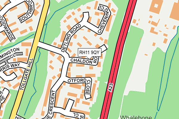 RH11 9QY map - OS OpenMap – Local (Ordnance Survey)