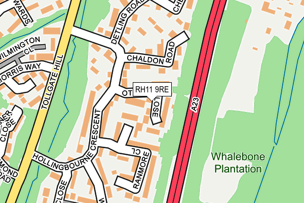 RH11 9RE map - OS OpenMap – Local (Ordnance Survey)