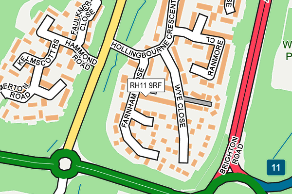 RH11 9RF map - OS OpenMap – Local (Ordnance Survey)