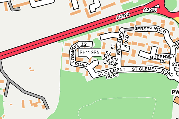 RH11 9RN map - OS OpenMap – Local (Ordnance Survey)