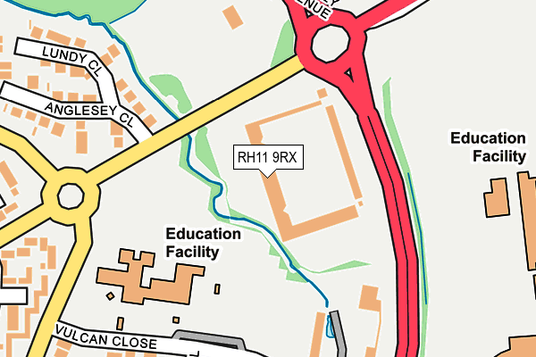 RH11 9RX map - OS OpenMap – Local (Ordnance Survey)