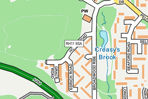 RH11 9SA map - OS OpenMap – Local (Ordnance Survey)