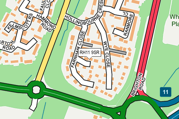 RH11 9SR map - OS OpenMap – Local (Ordnance Survey)