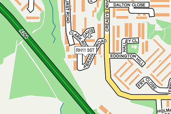 RH11 9ST map - OS OpenMap – Local (Ordnance Survey)