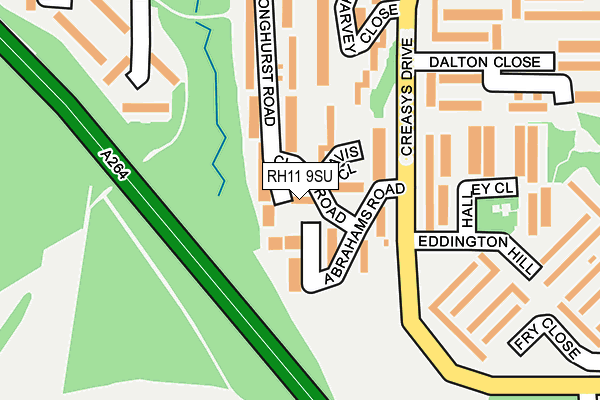 RH11 9SU map - OS OpenMap – Local (Ordnance Survey)