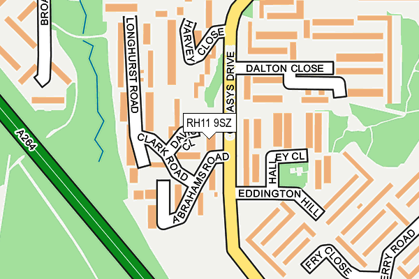 RH11 9SZ map - OS OpenMap – Local (Ordnance Survey)