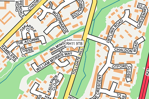 RH11 9TB map - OS OpenMap – Local (Ordnance Survey)