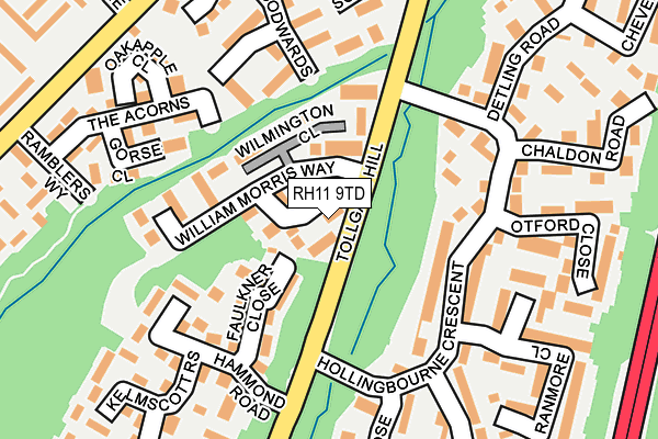 RH11 9TD map - OS OpenMap – Local (Ordnance Survey)