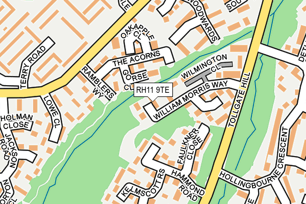 RH11 9TE map - OS OpenMap – Local (Ordnance Survey)