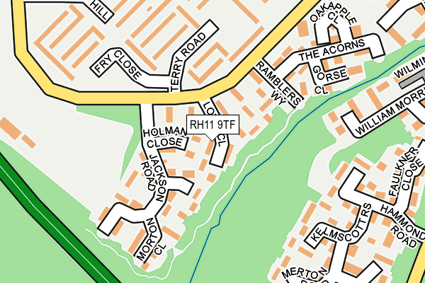 RH11 9TF map - OS OpenMap – Local (Ordnance Survey)