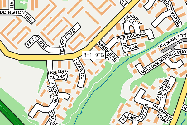 RH11 9TG map - OS OpenMap – Local (Ordnance Survey)