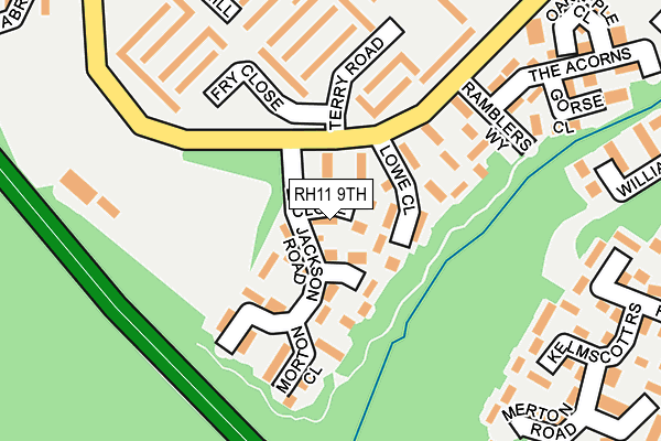 RH11 9TH map - OS OpenMap – Local (Ordnance Survey)