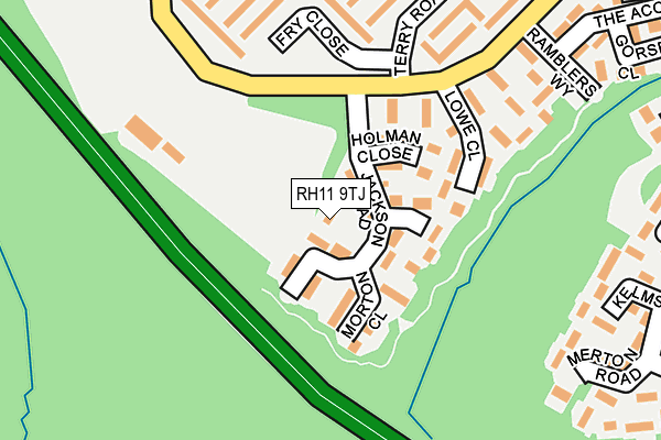 RH11 9TJ map - OS OpenMap – Local (Ordnance Survey)