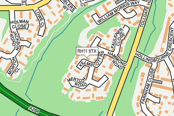 RH11 9TX map - OS OpenMap – Local (Ordnance Survey)
