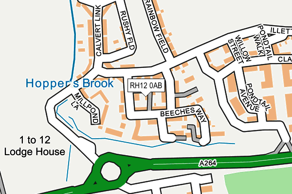 RH12 0AB map - OS OpenMap – Local (Ordnance Survey)