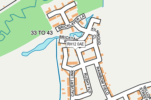 RH12 0AE map - OS OpenMap – Local (Ordnance Survey)