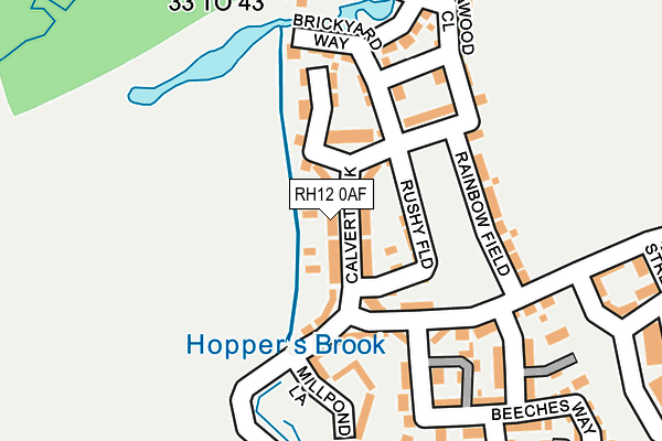 RH12 0AF map - OS OpenMap – Local (Ordnance Survey)