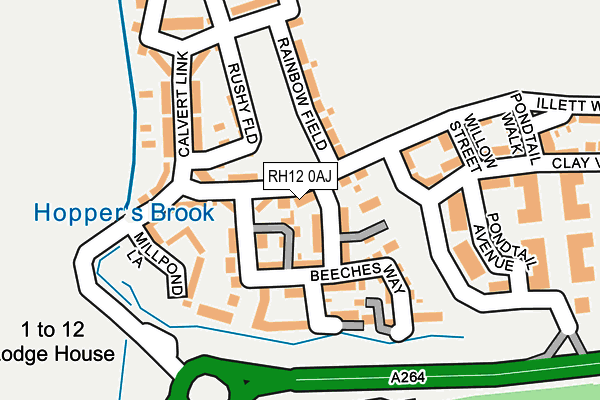 RH12 0AJ map - OS OpenMap – Local (Ordnance Survey)