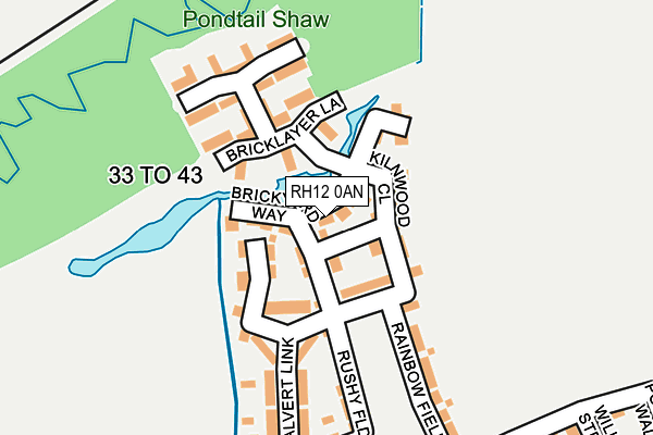 RH12 0AN map - OS OpenMap – Local (Ordnance Survey)