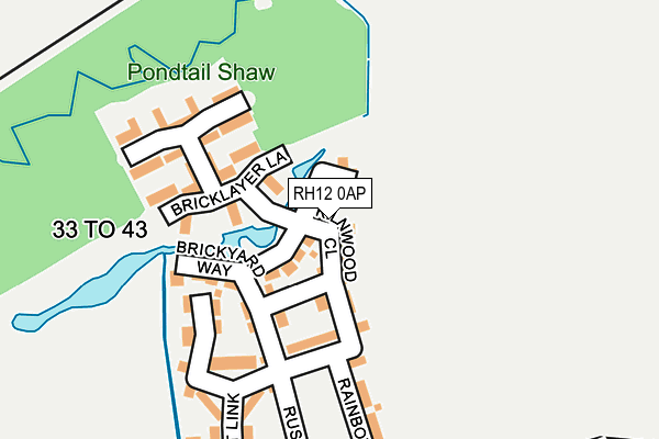 RH12 0AP map - OS OpenMap – Local (Ordnance Survey)