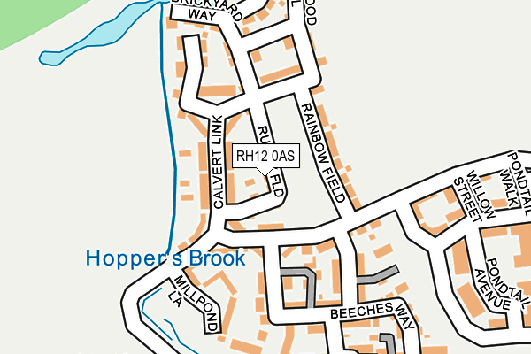 RH12 0AS map - OS OpenMap – Local (Ordnance Survey)