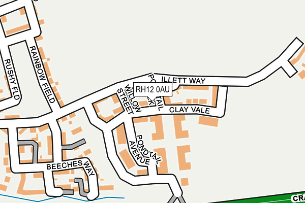 RH12 0AU map - OS OpenMap – Local (Ordnance Survey)